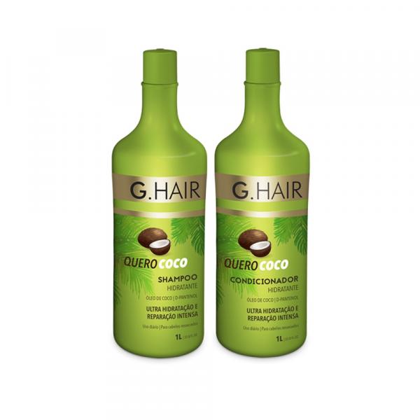 Kit Shampoo e Condicionador 1L Quero Coco - G.Hair
