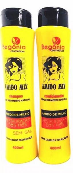 Kit Shampoo e Condicionador 400 Ml Amido Mix - Begônia