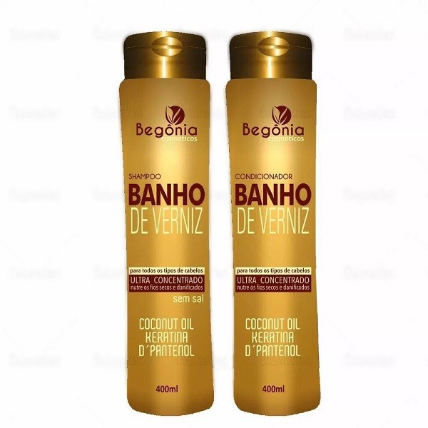 Kit Shampoo e Condicionador 400 Ml Banho de Verniz - Begônia