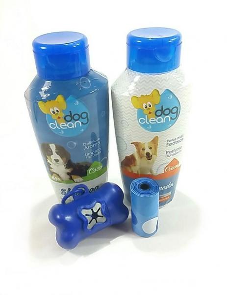 Kit Shampoo e Condicionador + Cata Caca para Cães e Gatos - Dogclean e Savana Pet