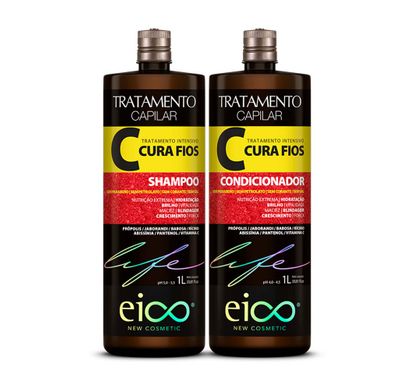 Kit Shampoo e Condicionador Cura Fios 1L - Eico
