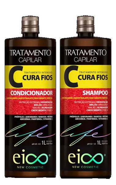 Kit Shampoo e Condicionador Cura Fios 450ML - Eico Life