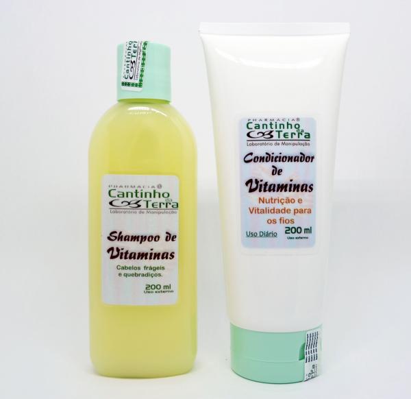 Kit Shampoo e Condicionador de Vitaminas 200ml - Cantinho da Terra