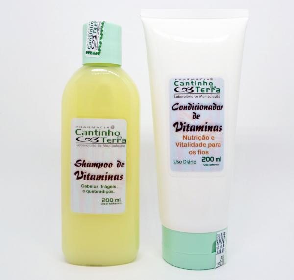 Kit Shampoo e Condicionador de Vitaminas + Creme - Cantinho da Terra