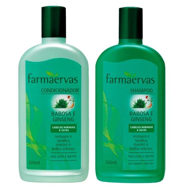 Kit Shampoo e Condicionador Farmaervas Babosa e Ginseng - 320ml