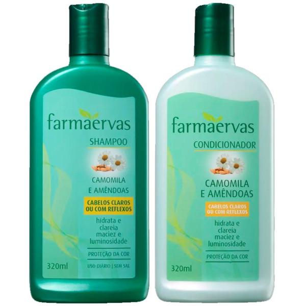 Kit Shampoo e Condicionador Farmaervas Camomila e Amêndoas - 320ml