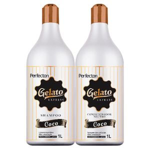 Kit Shampoo e Condicionador Gelato Coco 1 Litro Perfecton Brasil