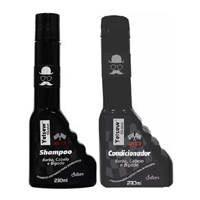 Kit Shampoo e Condicionador Masculino 3 em 1 Barba, Cabelo e Bigode Silver