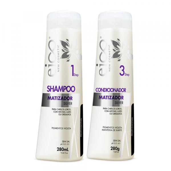 Kit Shampoo e Condicionador Matizador Silver 280ml - Eico