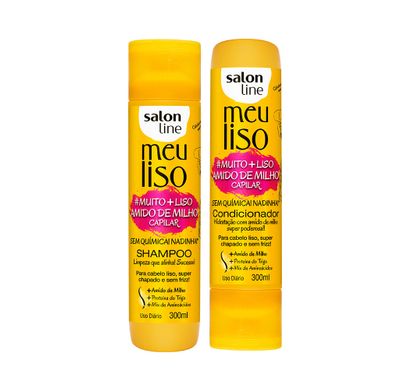 Kit Shampoo e Condicionador Meu Liso #Muito+Liso Amido de Milho - Salon Line