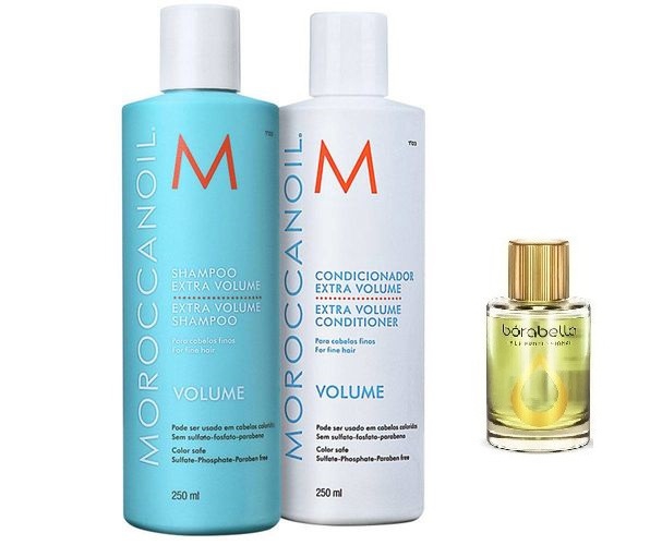 Kit Shampoo e Condicionador Moroccanoil Extra Volume 250ML e Óleo