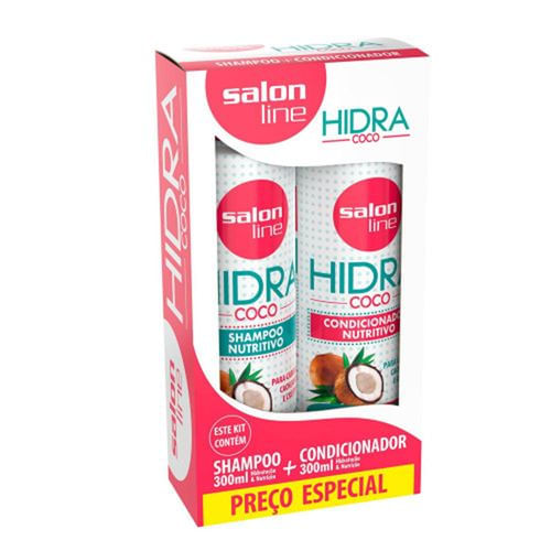 Kit Shampoo e Condicionador Salon Line Hidra Leite de Coco & Colágeno 300ml KIT SALON-L HIDRA SH+CO 300ML COCO