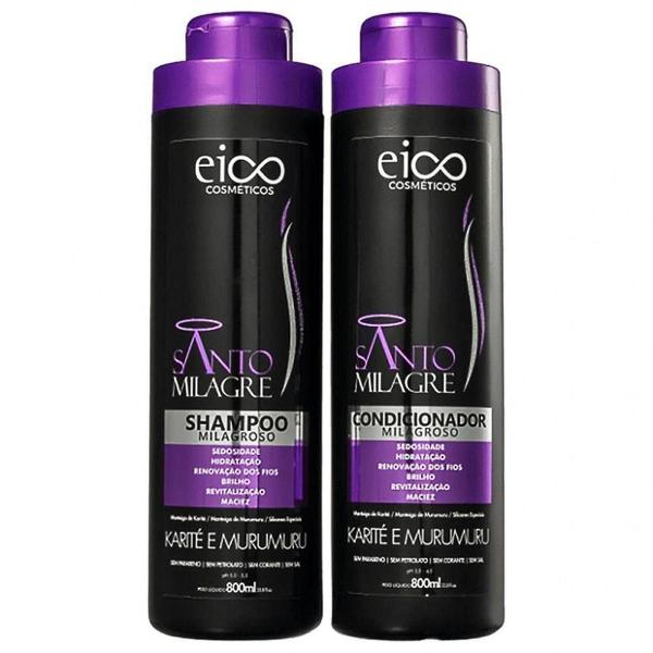 Kit Shampoo e Condicionador Santo Milagre Eico - 800ml