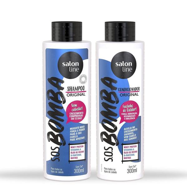 Kit Shampoo e Condicionador SOS Bomba Original 300ml Salon Line