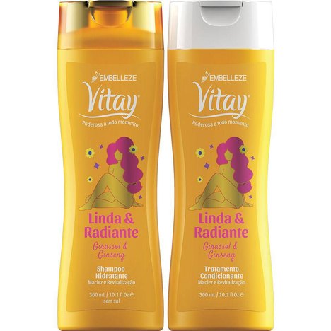 Kit Shampoo e Condicionador Vitay Linda e Radiante - 300Ml