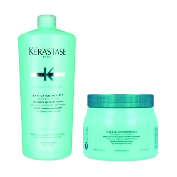 Kit Shampoo e Máscara Kérastase Resistance Extentioniste (1000ml e 500ml) - Kerastase