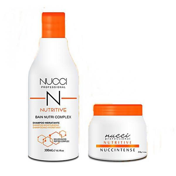 Kit Shampoo e Máscara Nutritivo Hidratante Nucci 2x250ml
