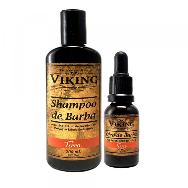 Kit Shampoo e Óleo para Barba Viking Terra - Viking