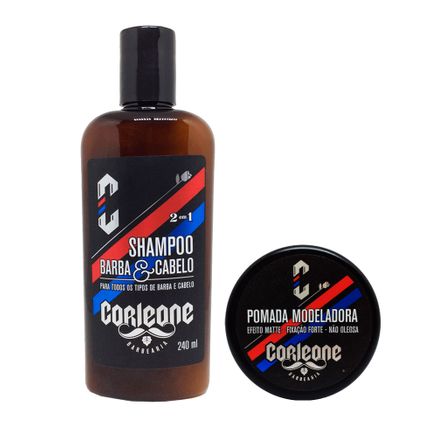 Kit Shampoo e Pomada Modeladora Efeito Matte Corleone