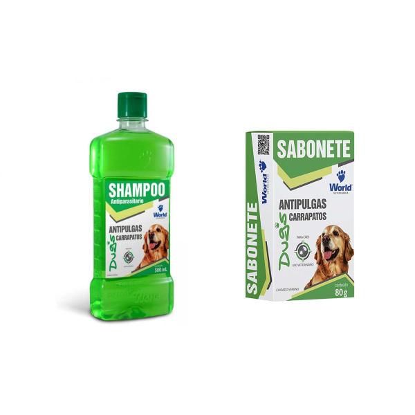 Kit Shampoo e Sabonete Dugs Anti Pulgas e Carrapato