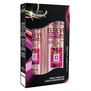 Kit Shampoo Elseve Quera-Liso 400ml + Condicionador Elseve Quera-Liso 200ml