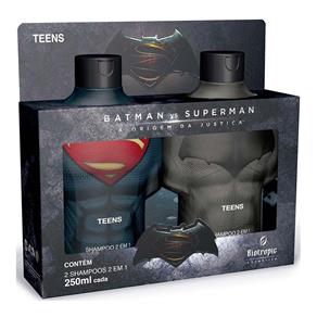 Kit 2 Shampoo 2 em 1 Batman Vs Superman - 250 Ml
