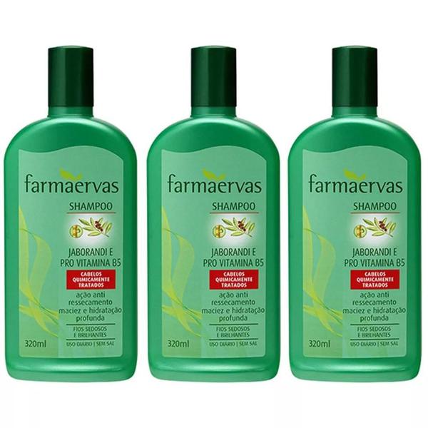 Kit 3 Shampoo Farmaervas Jaborandi Vitamina B5 320ml