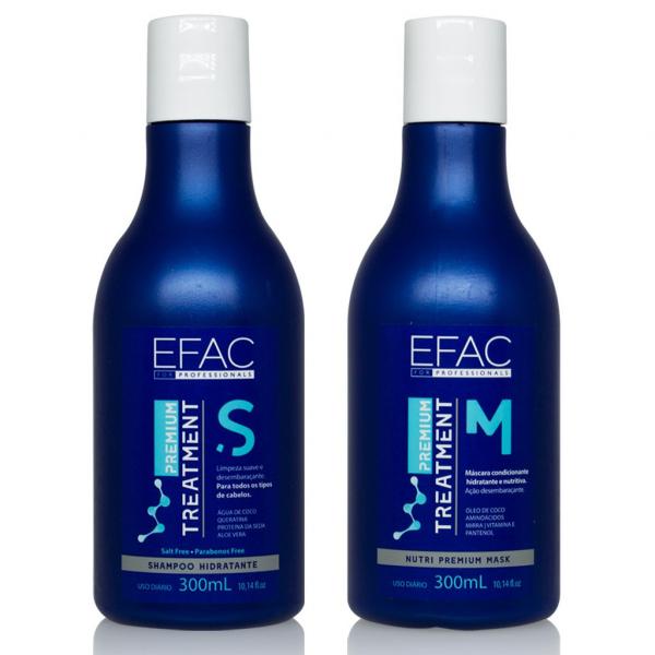 Kit Shampoo Hidratante 300mL + Máscara Condicionante 300mL EFAC Premium Treatment - Efac For Professionals