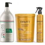 Kit Shampoo Hidratante Itallian Color 2,5l + Hidratação Intensiva 1kg Trivitt +Fluído pré Escova Trivitt