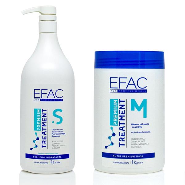 Kit Shampoo HIdratante + Máscara de Hidratação EFAC Premium Treatment - Efac For Professionals