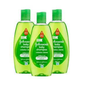 Kit Shampoo Johnson´s Baby Cabelos Claros 200ml 3 Unidades