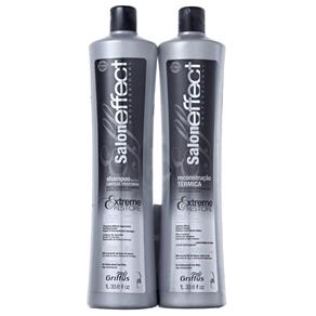 Kit Shampoo Limpeza Profunda + Reconstrução Térmica Extreme Restore Salon Effect Professional Griffus - 1L
