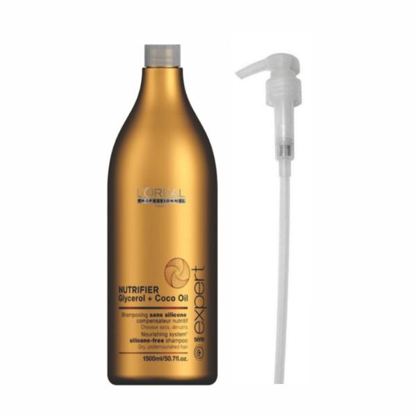 Kit Shampoo L'Oréal Sem Silicone Nutrifier (1,5L) e Válvula Pump - Loreal