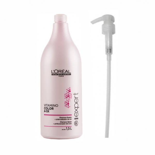 Kit Shampoo L'Oréal Vitamino Color A-OX (1,5L) e Válvula Pump - Loreal