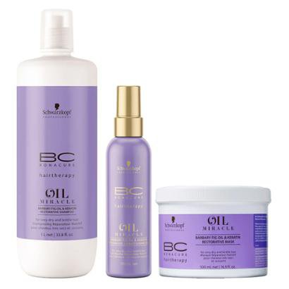 Kit Shampoo + Masc + Leave-In Schwarzkopf BC Oil Miracle Barbary Fig