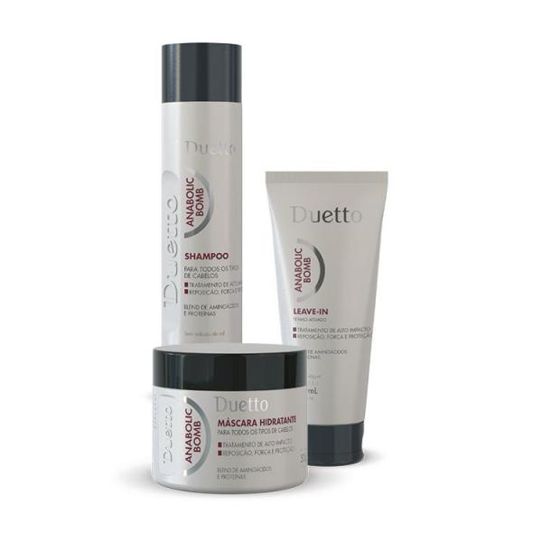 Kit Shampoo + Máscara + Leave-In Anabolic Bomb Duetto 500g
