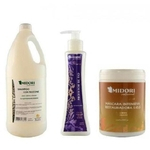 Kit Shampoo + Mascara Sos + Protetor Cabelos Termo Midori
