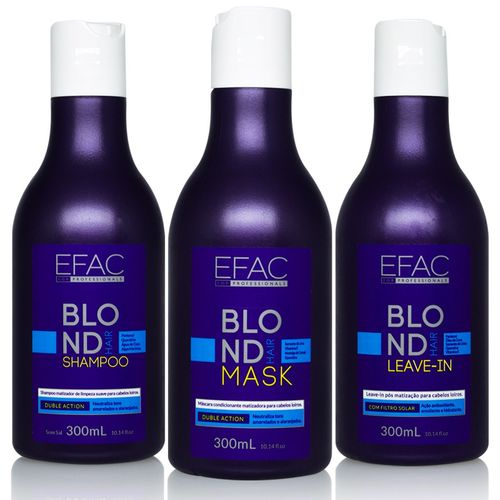Kit Shampoo Matizador 300ml + Máscara 300ml + Leave In 300ml Blond Hair