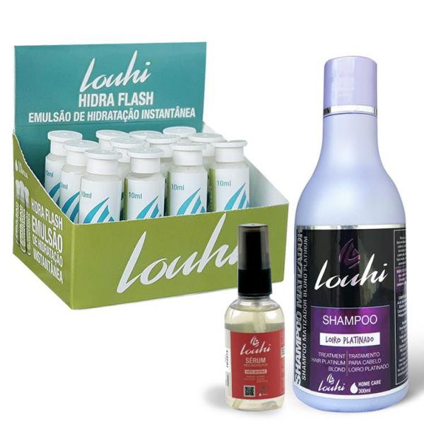 Kit Shampoo Matizador + Ampola + Sérum Reconstrutor Louhi - Louhi Cosméticos