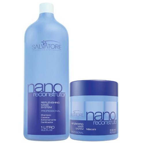 Kit Shampoo Nano Reconstrutor Salvatore 1000ml + Máscara 500g