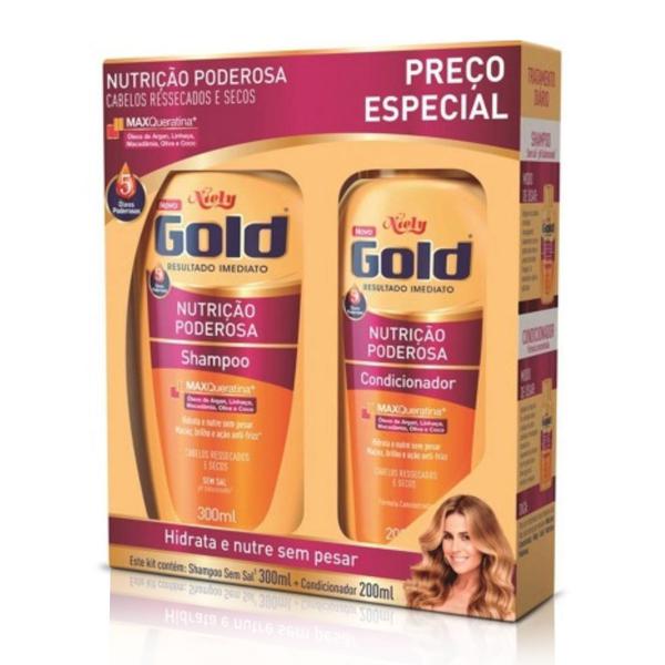 Kit Shampoo Niely Gold Nutrição Poderosa 300ml + Condicionador 200ml