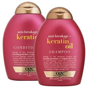 Kit Shampoo OGX Keratin Oil 385ml + Condicionador OGX 385ml