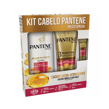Kit Shampoo Pantene Cachos 400ml + Condicionador 175ml + Âmpola 15ml