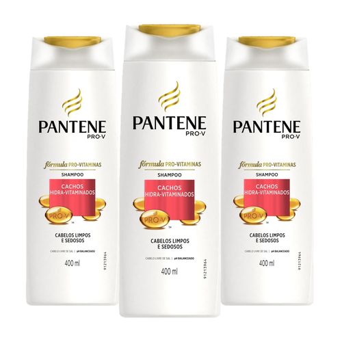 Kit Shampoo Pantene Cachos Definidos 400ml com 3 Unidades