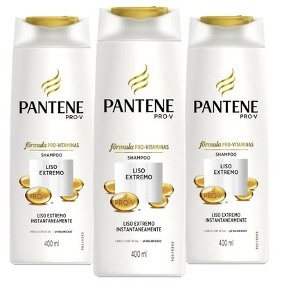 Kit Shampoo Pantene Liso Extremo 400Ml com 3 Unida