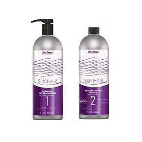 Kit Shampoo Pré Tratamento e Realinhamento Capilar Silk Hair Vita Derm 1L