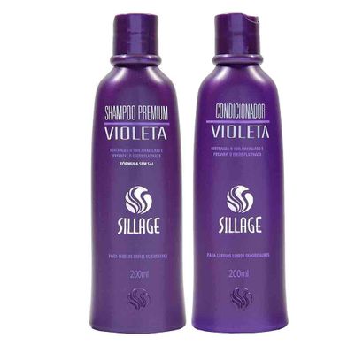 Kit Shampoo Premium e Condicionador Violeta Desamarelador 200ml - Sillage