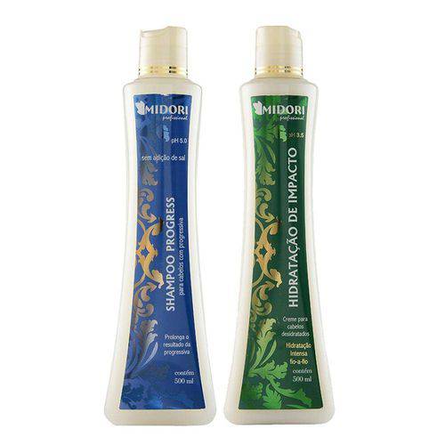Kit Shampoo Progress 500ml + Hidratação de Impacto 500ml - Midori Profissional