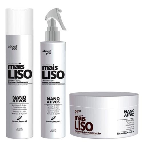 Kit Shampoo + Protetor Térmico + Máscara About You Mais Lisos