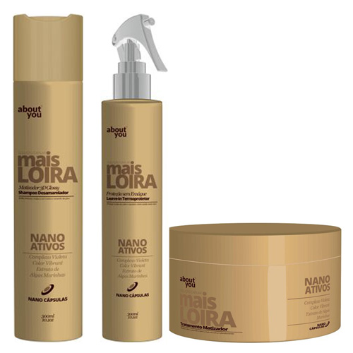Kit Shampoo + Protetor Térmico + Máscara About You Mais Loira